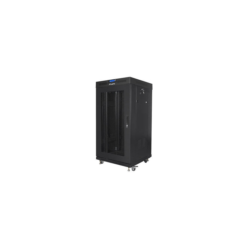 Armoire serveur sur pied 22U 19 pouces 600 × 600 noire avec porte en maille perforée écran LCD ventilée rack réseau centre de données armoire IT
