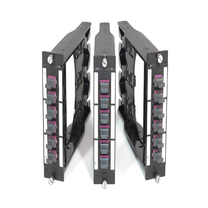Module FO DCS 3U 7HP BO avec 6 adaptateurs MTP PC Type A pour fibre multimode OM4 50/125, panneau de brassage datacenter haute densité