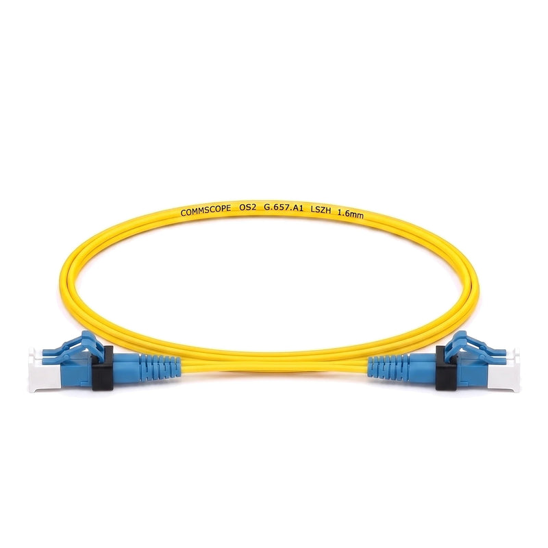 Jarretière optique CommScope monomode LC/UPC vers LC/UPC duplex, jaune