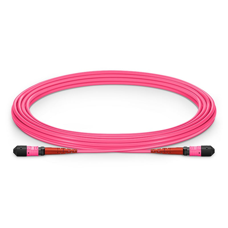 Câble de brassage fibre optique MTP-24 femelle à femelle OM4 multimode magenta LSZH 50/125 elite 24 fibres cordon MTP pour connectivité haute densité en centre de données