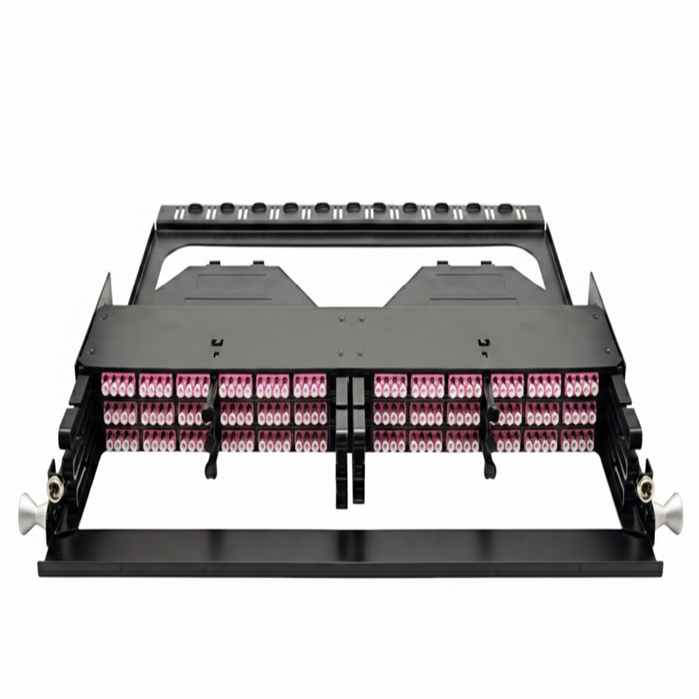 Châssis rack haute densité 144F

chassis fibre optique 144 fibres

boîtier fibre optique rackmount

compatible avec 6x cassettes MPO

chassis pour cassettes MPO

rack fibre haute densité

système fibre optique modulaire

solution fibre optique centre de données

chassis rack 19 pouces

sans cassettes MPO

chassis distribution fibre optique

panneau de brassage haute densité 144F