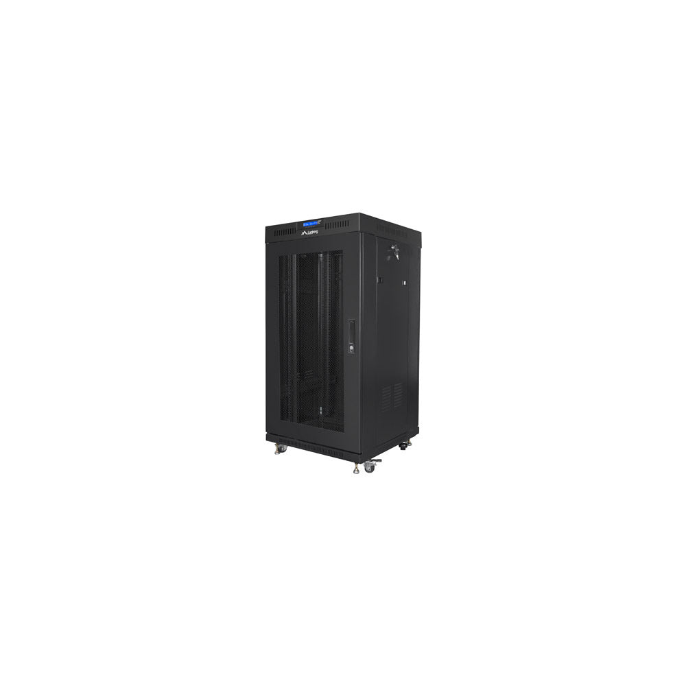 Armoire serveur sur pied 22U 19 pouces 600 × 600 noire avec porte en maille perforée écran LCD ventilée rack réseau centre de données armoire IT