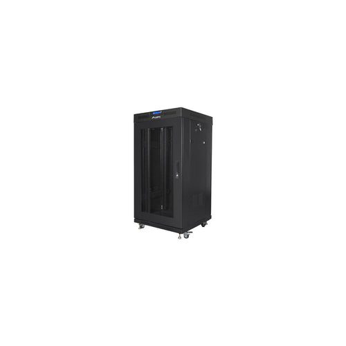 Armoire serveur sur pied 22U 19 pouces 600 × 600 noire avec porte en maille perforée écran LCD ventilée rack réseau centre de données armoire IT