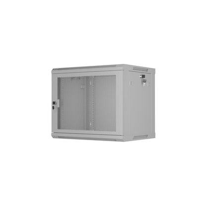 Coffret mural 9U 19" avec porte perforée (flat pack) gris
