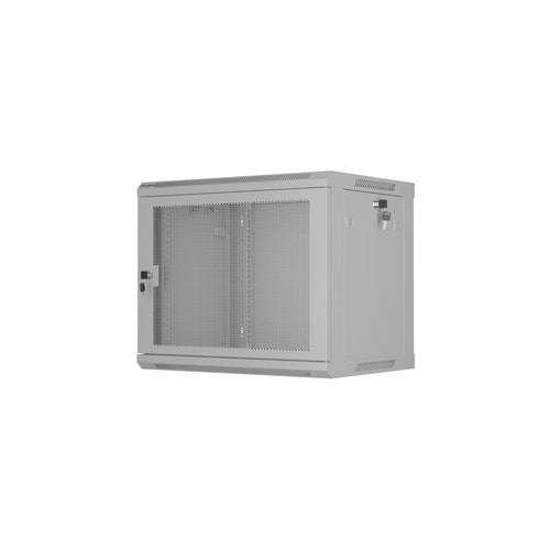 Coffret mural 9U 19" avec porte perforée (flat pack) gris