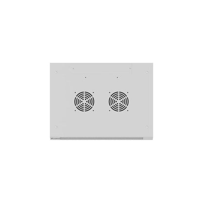 9U wandkast 19" met geperforeerde deur (flatpack) Grijs top