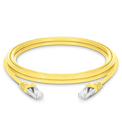 NETCONNECT Cat6A S/FTP RJ45 Ethernet patch cable yellow LSZH shielded 10G network cable for LAN and data center connectivity
