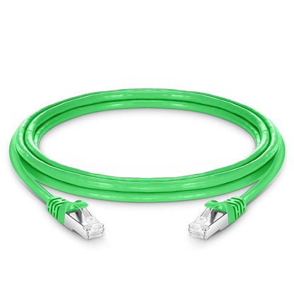 NETCONNECT Cat6A S/FTP RJ45 Ethernet patch cable green LSZH shielded 10G network cable for LAN and data center connectivity