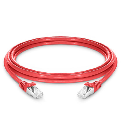NETCONNECT Cat6A S/FTP RJ45 Ethernet patch cable red LSZH shielded 10G network cable for LAN and data center connectivity