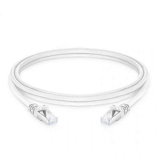 NETCONNECT Cat6A S/FTP RJ45 Ethernet patch cable white LSZH shielded 10G network cable for LAN and data center connectivity