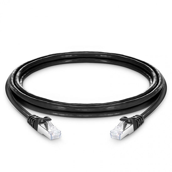 NETCONNECT Cat6A S/FTP RJ45 Ethernet patch cable black LSZH shielded 10G network cable for LAN and data center connectivity