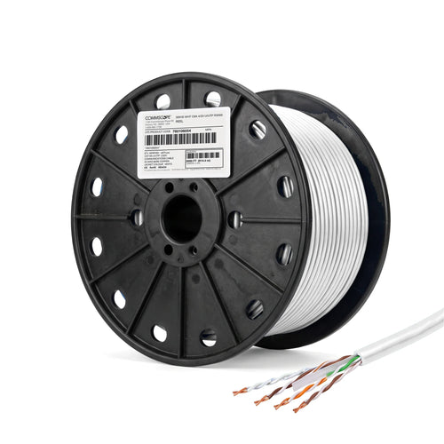 Câble en vrac CommScope GigaSPEED X10D Cat6A U/UTP blanc sur touret