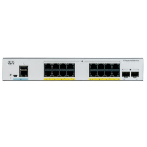 Cisco Catalyst C1000-16FP-2G-L commutateur Gigabit Ethernet 16 ports PoE+ couche 2 géré avec 2x uplinks 1G SFP