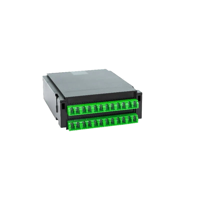 Module HD DCS BO avec 12 adaptateurs LC Duplex APC pour fibre monomode OS2, panneau de brassage datacenter haute densité