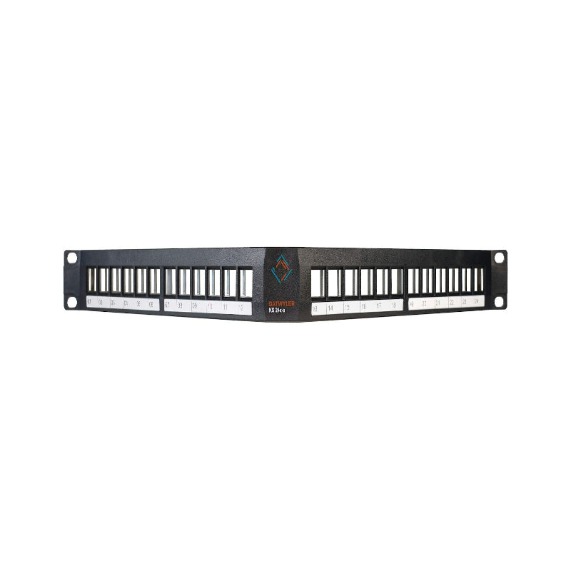 Panneau de brassage angulaire 24 ports, montage en baie 19 pouces 1U, panneau de brassage cuivre pour câblage structuré et datacenter