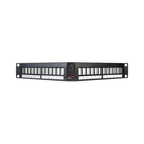 Panneau de brassage angulaire 24 ports, montage en baie 19 pouces 1U, panneau de brassage cuivre pour câblage structuré et datacenter
