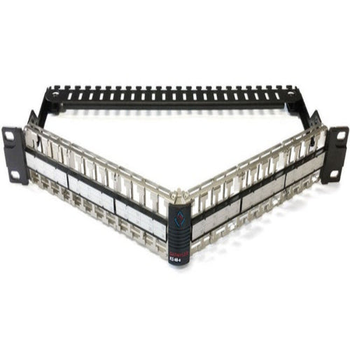 Panneau de brassage angulaire 48 ports, montage en baie 19 pouces 1U, panneau de brassage cuivre pour câblage structuré et datacenter