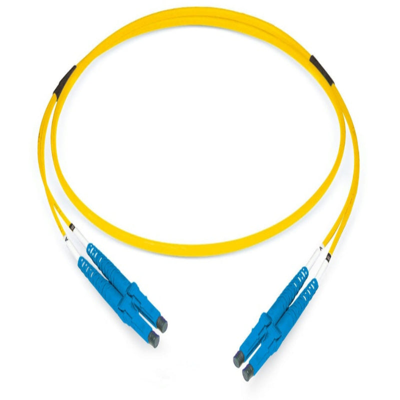 Cordon de brassage fibre optique duplex monomode LC/PC vers LC/PC OS2 jaune LSZH 9/125µm G.652.D BLO Datwyler pour télécoms et datacenters