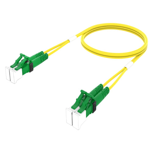Cordon de brassage fibre optique duplex monomode LC/APC vers LC/APC OS2 jaune LSZH TeraSPEED pour télécoms et datacenters
