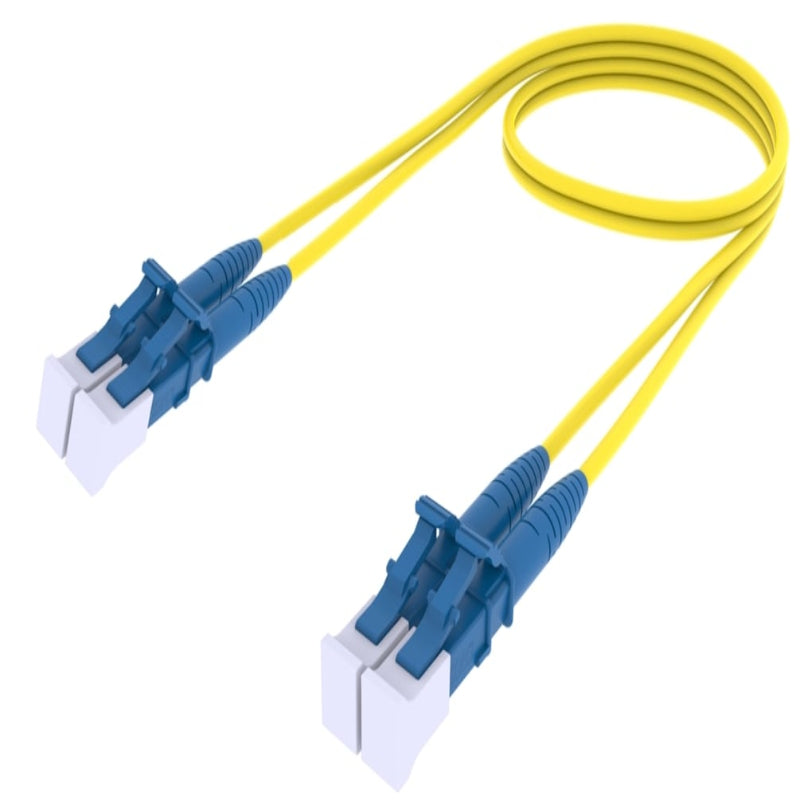 Cordon de brassage fibre optique duplex monomode LC/UPC vers LC/UPC OS2 jaune LSZH TeraSPEED pour télécoms et datacenters
