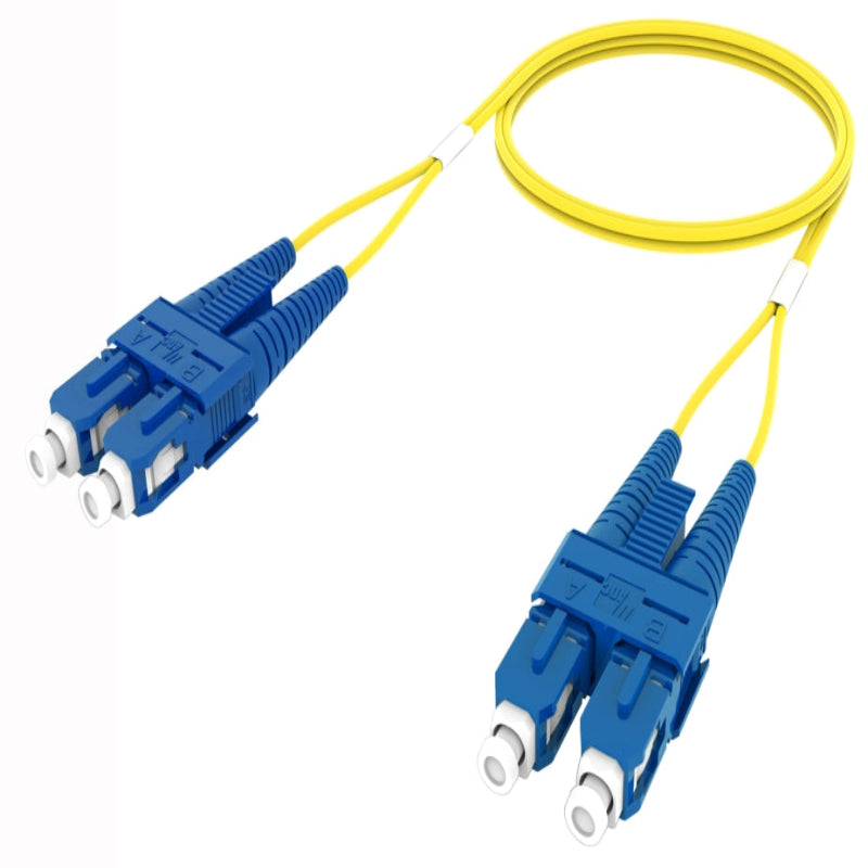 Cordon de brassage fibre optique duplex monomode SC/UPC vers SC/UPC OS2 jaune LSZH TeraSPEED pour télécoms et datacenters