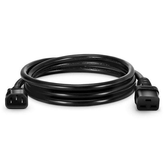 Cordon d'alimentation IEC C14 vers IEC C19 14AWG 250V 15A noir pour PDU rack et distribution d'alimentation datacenter