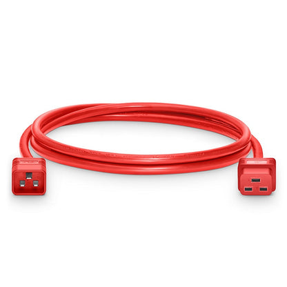IEC C20 to IEC C19 12AWG 250V 20A power extension cable red for PDU rack and data center power distribution