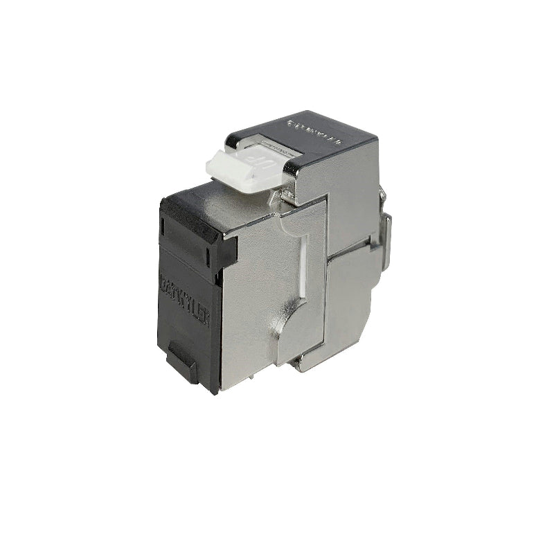 Module Keystone RJ45 KS-T Plus 1/8 sans outil Cat6A blindé pour Ethernet 10G, câblage réseau structuré, pack de 12