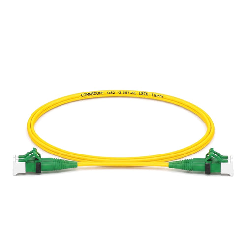 Jarretière optique CommScope monomode LC/APC vers LC/APC duplex, jaune