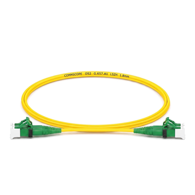 Jarretière optique CommScope monomode LC/APC vers LC/APC duplex, jaune