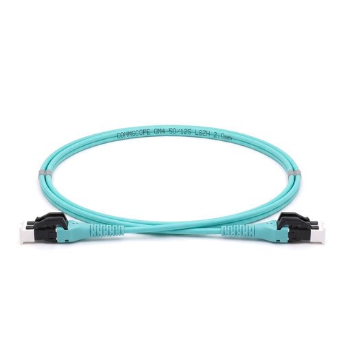 Jarretière optique CommScope OM4 LC/UPC Uniboot vers LC/UPC Uniboot duplex, aqua