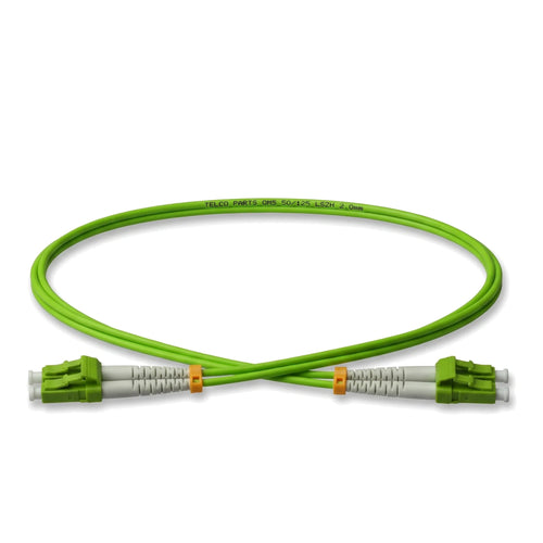 Jarretière fibre optique duplex OM5 LC/UPC vers LC/UPC Telco Parts avec gaine LSZH vert citron