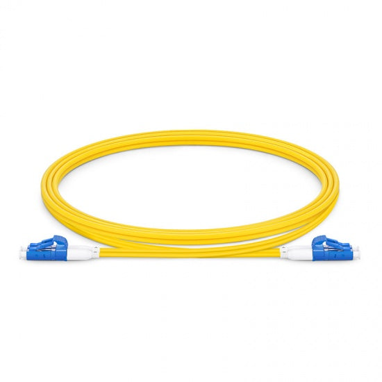 Jarretière fibre optique LC/UPC vers LC/UPC OS2 monomode duplex jaune LSZH 2,0 mm pour connectivité centre de données et réseau