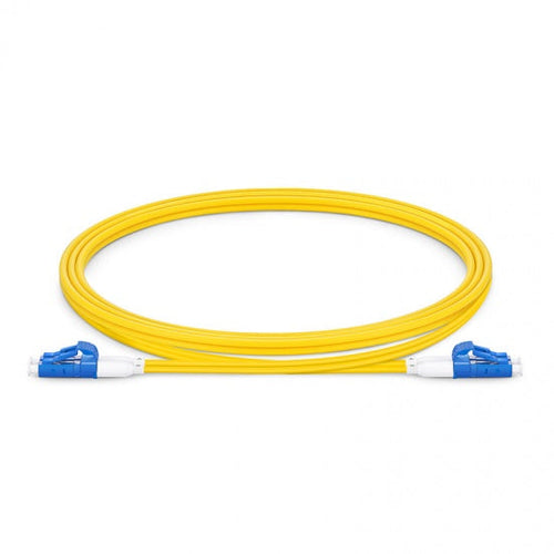 Jarretière fibre optique LC/UPC vers LC/UPC OS2 monomode duplex jaune LSZH 2,0 mm pour connectivité centre de données et réseau
