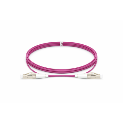 Jarretière fibre optique LC/UPC vers LC/UPC OM4 multimode uniboot duplex magenta LSZH 50/125µm pour connectivité haut débit centre de données