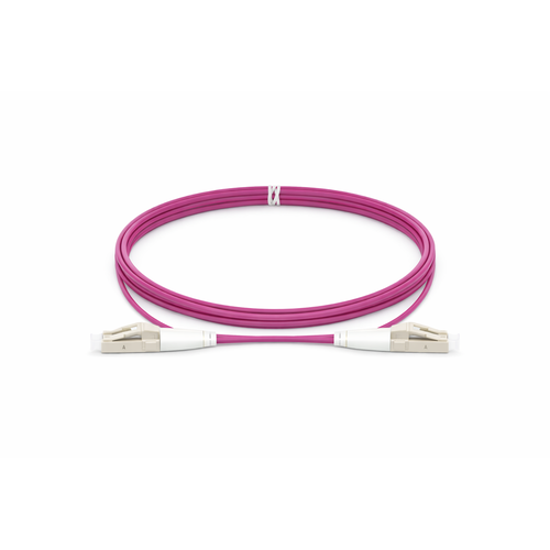 Jarretière fibre optique LC/UPC vers LC/UPC OM4 multimode uniboot duplex magenta LSZH 50/125µm pour connectivité haut débit centre de données