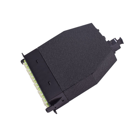 Cassette MPO 12 fibres OS2 avec connecteur MPO mâle vers dérivation 12 LC, 6 adaptateurs LC duplex pour panneaux de brassage fibre haute densité de centres de données et systèmes rackmount