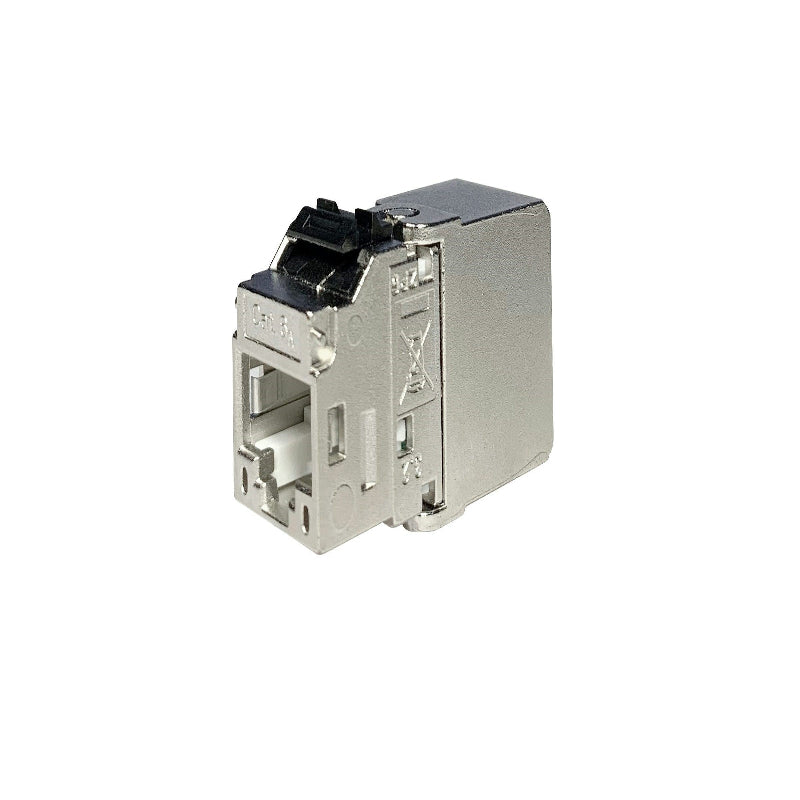Module Keystone RJ45 blindé MS-C6A 1/8 Cat.6A, connecteur 180 degrés pour réseau Ethernet 10G et câblage structuré