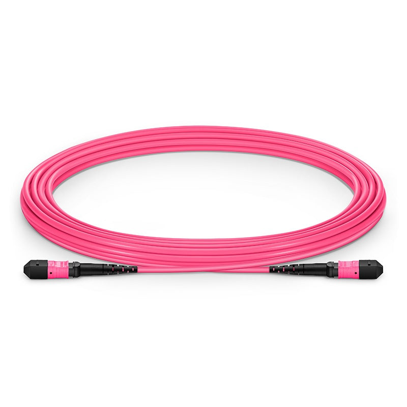 Câble de brassage fibre optique MTP-12 femelle à femelle OM4 multimode magenta LSZH 50/125 elite 12 fibres cordon MTP pour connectivité haute densité en centre de données