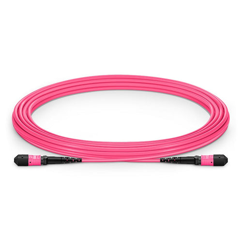 Câble de brassage fibre optique MTP-12 femelle à femelle OM4 multimode magenta LSZH 50/125 elite 12 fibres cordon MTP pour connectivité haute densité en centre de données