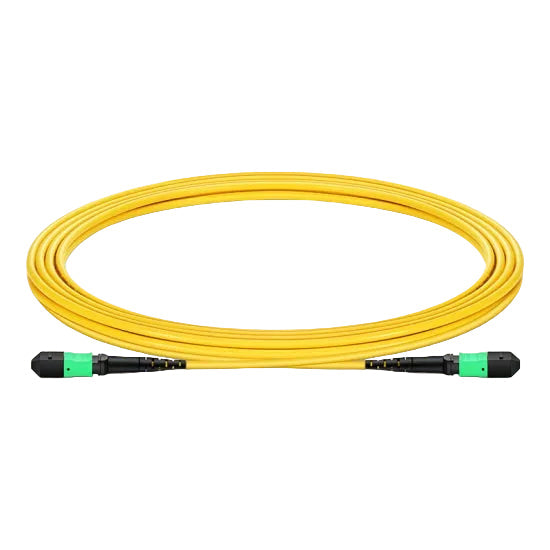 Câble de brassage fibre optique MTP-12 femelle à femelle OS2 monomode jaune LSZH 12 fibres cordon MTP pour connectivité haute densité en centre de données