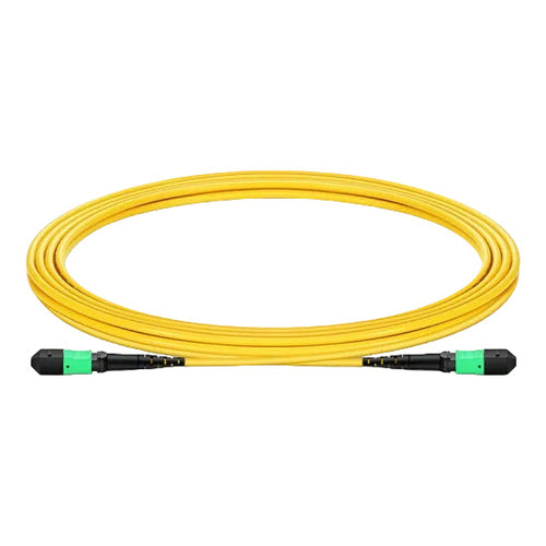 Câble de brassage fibre optique MTP-12 femelle à femelle OS2 monomode jaune LSZH 12 fibres cordon MTP pour connectivité haute densité en centre de données