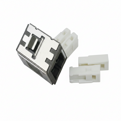 Adaptateur fibre optique MU vers MU duplex avec manchon céramique pour connexions fibre monomode et multimode en centre de données et panneaux de brassage
