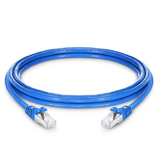 Cat6A S/FTP RJ45 Ethernet patch cable blue shielded 10G network cable for LAN and data center connectivity