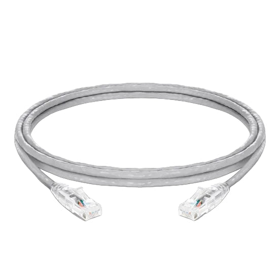 Cordon de brassage Cat6A U/UTP RJ45 Ethernet gris cuivre 100% pour LAN et datacenter haute performance
