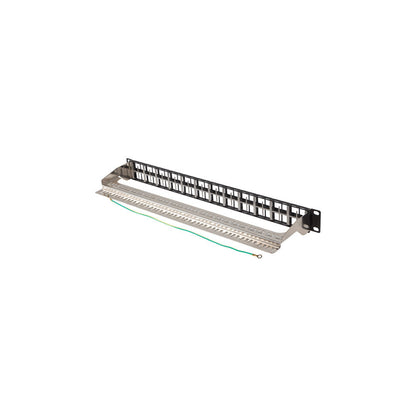 48 port FTP keystone patch panel 19 inch rackmount 1U shielded metal network patch panel for structured cabling and data center installations