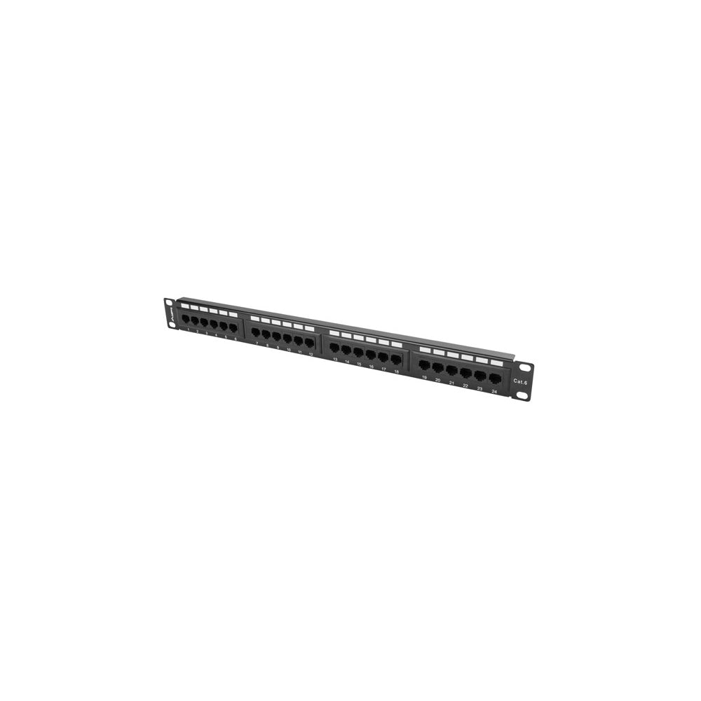 Panneau de brassage CAT6 UTP RJ45 24 ports 19 pouces montage en baie 1U panneau de brassage réseau cuivre pour câblage structuré et installations datacenter