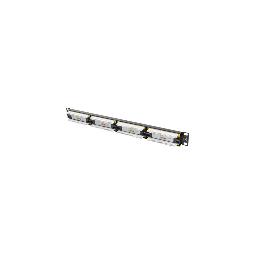 24 port CAT6 UTP RJ45 patch panel 19 inch rackmount 1U copper network patch panel for structured cabling and data center connectivity